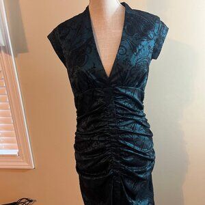 Beautiful teal/black Patterned Dress: Size 12